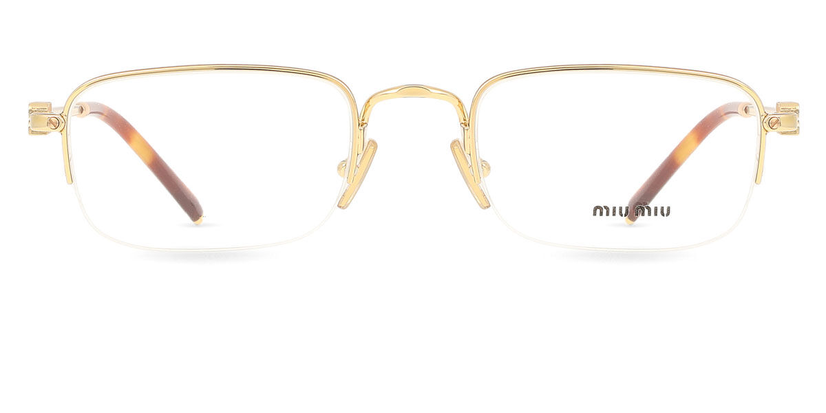 ミュウミュウ Miu Miu MU52WV 5AK1O1 Semi rimless セミリムレス ゴールド Women レディース 女性用 ウィメンズ Eyeglasses メガネ 眼鏡 めがね フレーム 伊達メガネ 【正規品】【新品】【海外通販】【送料無料】｜SmartBuyGlasses