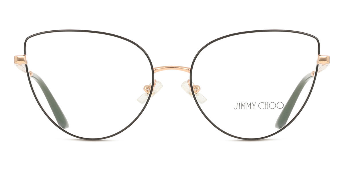 ジミーチュウ Jimmy Choo JC2008 3022 Full rim 盛りだくさんリム サクラ色ゴールド／黒いこと Women レディース お上さん用 ウィメンズ Eyeglasses 眼鏡 メガネ めがね 一こま 伊達眼鏡 【置き目品】【新品】【外国で通信販売】【貨物輸送無料】