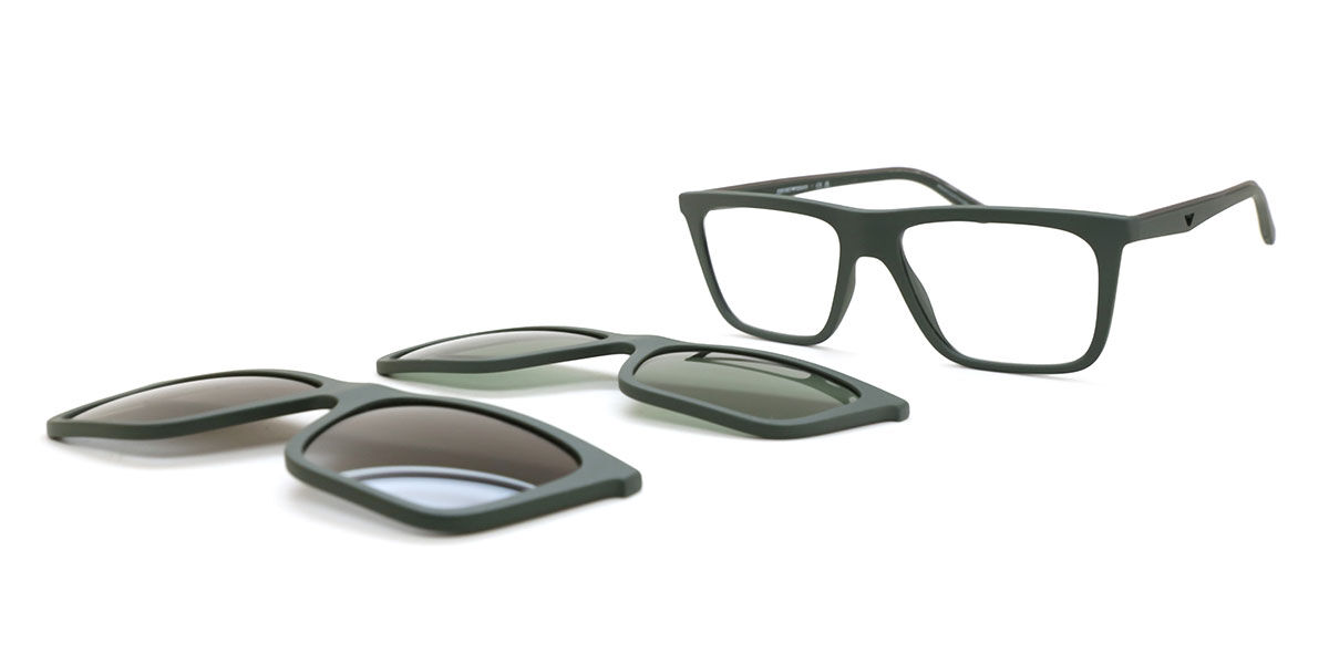 エンポリオアルマーニ Emporio Armani EA4258 with Clip-on 63121W Full rim フルリム マット グリーン Men メンズ 男性用 Eyeglasses メガネ 眼鏡 めがね フレーム 伊達メガネ 【正規品】【新品】【海外通販】【送料無料】｜SmartBuyGlasses 16,878円
