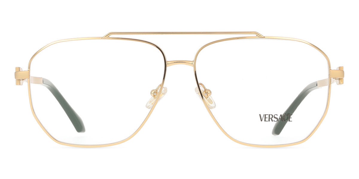 ヴェルサーチ Versace VE1307 1002 Full rim 盛りだくさんリム ゴールド Men メンズ 成人男性用 Eyeglasses 眼鏡 メガネ めがね 一こま 伊達眼鏡 【置き目品】【新品】【外国で通信販売】【貨物輸送無料】