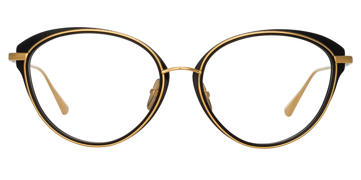 リンダ・ファロー Linda Farrow SONG LFL1445 C4 Full rim フルリム ブラック/イエローゴールド Women レディース 女性用 ウィメンズ Eyeglasses メガネ 眼鏡 めがね フレーム 伊達メガネ 【正規品】【新品】【海外通販】【送料無料】|SmartBuyGlasses
