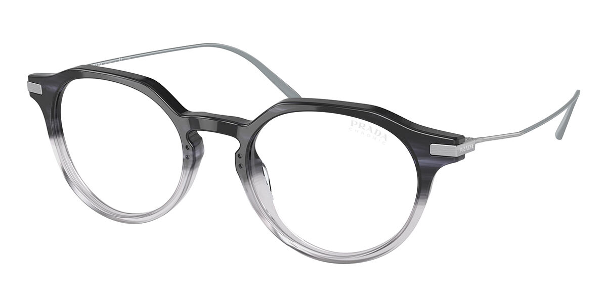 プラダ Prada PR 12YS 12B04R Full rim フルリム グラデーションストライプブラッククリア Men メンズ 男性用 Eyeglasses メガネ 眼鏡 めがね フレーム 伊達メガネ 【正規品】【新品】【海外通販】【送料無料】|SmartBuyGlasses