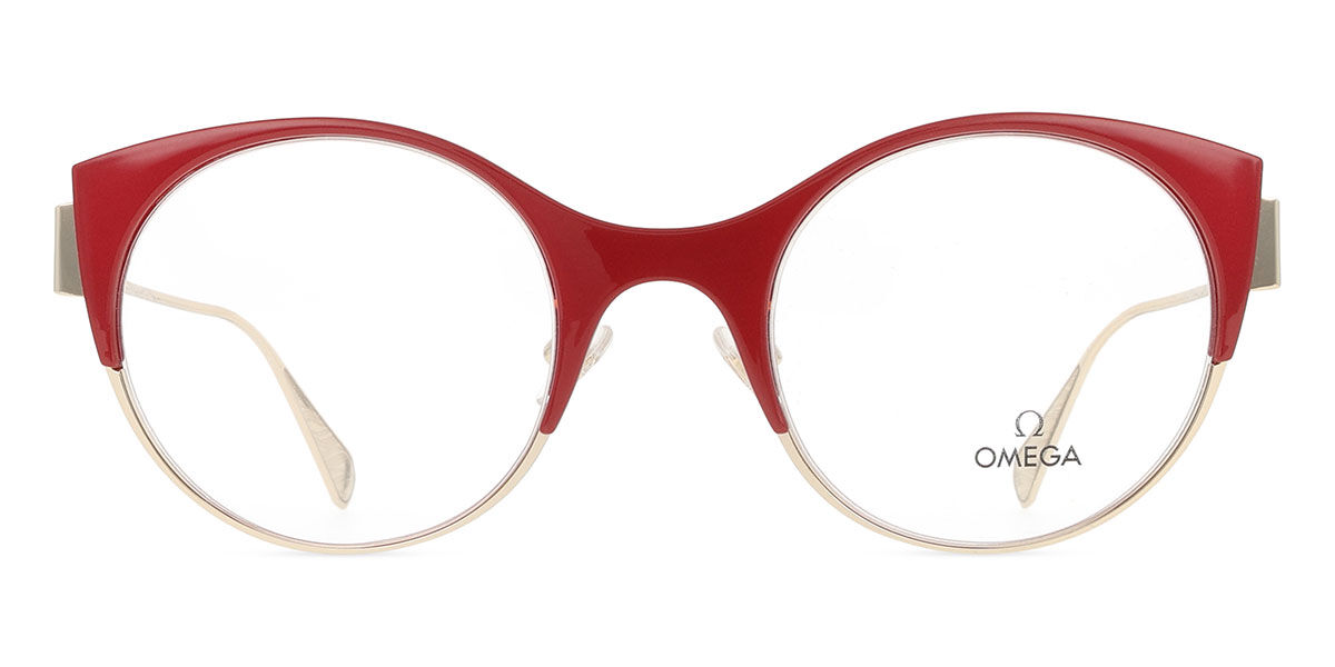オメガ Omega OM5002-H 066 Full rim フルリム レッド/シルバー Women レディース 女性用 ウィメンズ Eyeglasses メガネ 眼鏡 めがね フレーム 伊達メガネ 【正規品】【新品】【海外通販】【送料無料】｜SmartBuyGlasses