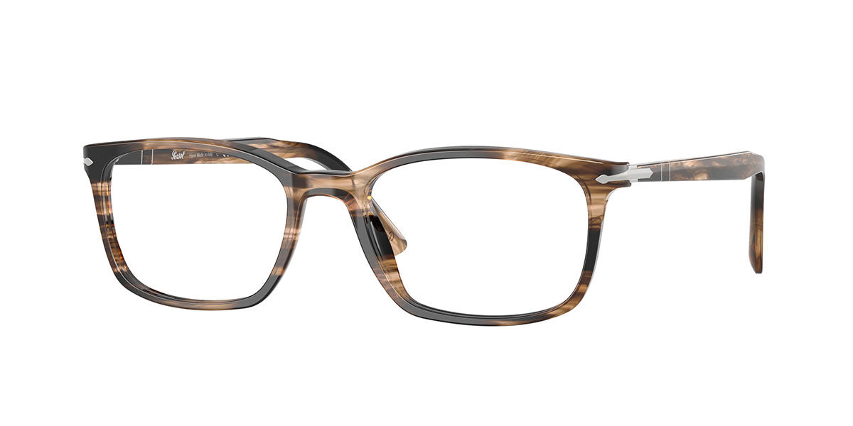 ペルソール Persol PO3189V 1236 Full rim フルリム ストライプブラック/グレーッシュブラウン Men メンズ 男性用 Eyeglasses メガネ 眼鏡 めがね フレーム 伊達メガネ 【正規品】【新品】【海外通販】【送料無料】｜SmartBuyGlasses
