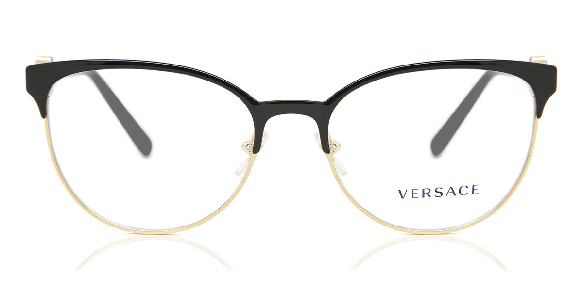 ヴェルサーチ Versace VE1271 1433 Full rim 盛りだくさんリム 黒いこと ゴールド Women レディース 亭主もち用 ウィメンズ Eyeglasses 眼鏡 メガネ めがね 屋台骨 伊達眼鏡 【置き目品】【新品】【外国で通信販売】【貨物輸送無料】 眼鏡・サングラス-バッグ・小物・ブランド雑貨