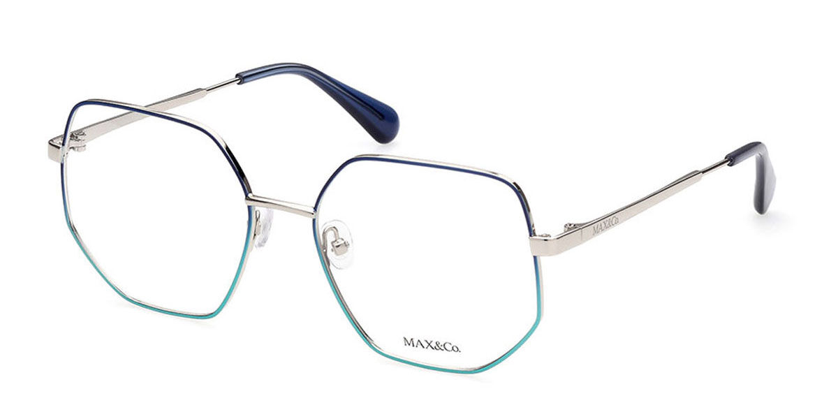 マックス&カンパニー Max & Co. MO5037 016 Full rim フルリム ブルー シルバー Women レディース 女性用 ウィメンズ Eyeglasses メガネ 眼鏡 めがね フレーム 伊達メガネ 【正規品】【新品】【海外通販】【送料無料】|SmartBuyGlasses