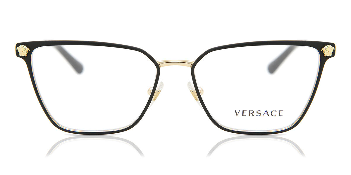 ヴェルサーチ Versace VE1275 1433 Full rim 盛りだくさんリム 引っ敷き 黒いこと ゴールド Women レディース 亭主もち用 ウィメンズ Eyeglasses 眼鏡 メガネ めがね 屋台骨 伊達眼鏡 【置き目品】【新品】【外国で通信販売】【貨物輸送無料】 眼鏡-バッグ・小物・ブランド雑貨-眼鏡・サングラス