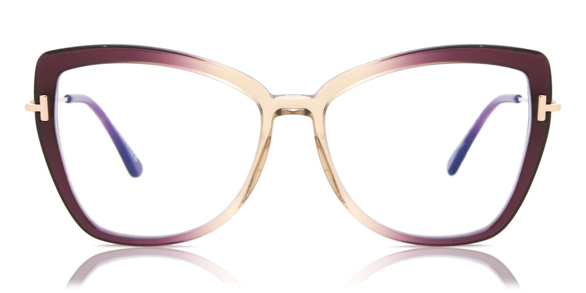 トムジェラルド・r・フォード Tom Ford FT5882-B 083 Blue-Light Block Full rim 盛りだくさんリム 澄み切ったな紫色 色あせた黄味がかった Women レディース お上さん用 ウィメンズ Eyeglasses 眼鏡 メガネ めがね 一こま 伊達眼鏡 【置き目品】【新品】【外国で通信販売】【貨物輸送無料】