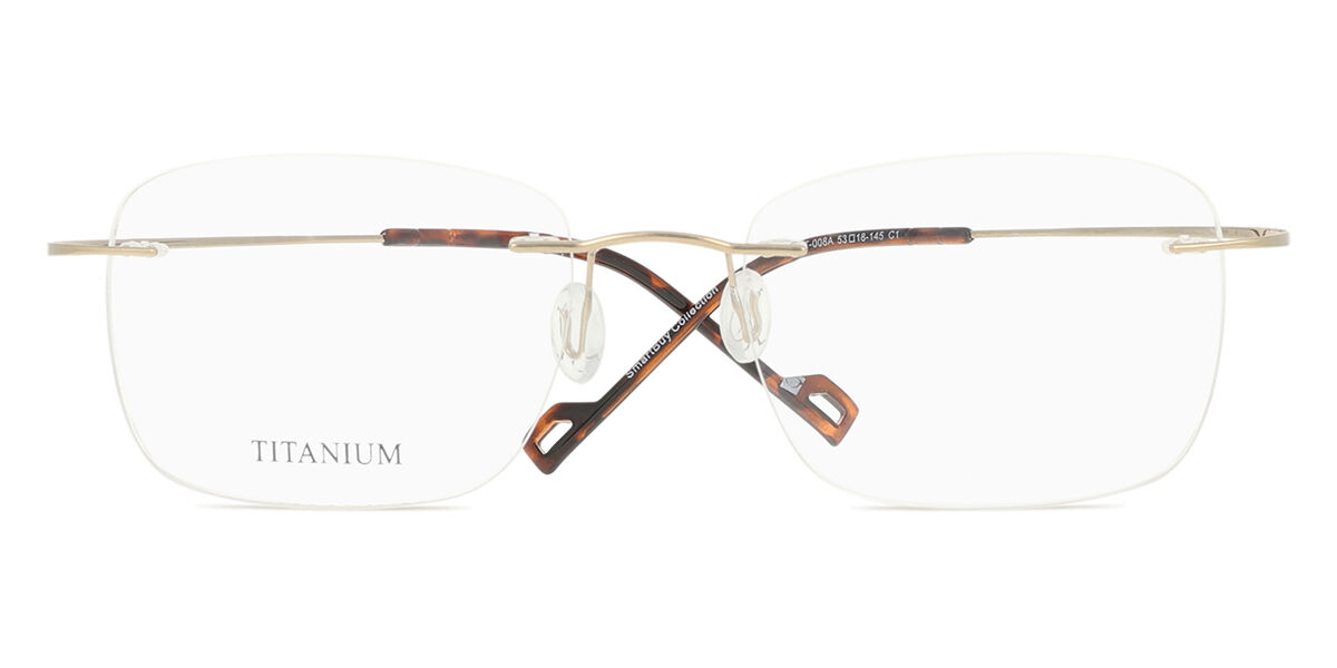【正規品】【送料無料】SmartBuyコレクション Rimless Rectangle Shiny Gold SmartBuy Collection Harlo RT-008A C1 Fashion Unisex Eyeglasses【海外通販】