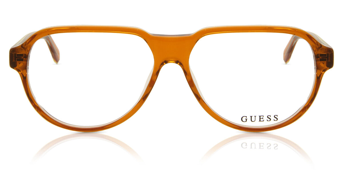 ゲス Guess GU50090 044 Full rim フルリム トランスペアレント オレンジ Men メンズ 男性用 Eyeglasses メガネ 眼鏡 めがね フレーム 伊達メガネ 【正規品】【新品】【海外通販】【送料無料】|SmartBuyGlasses