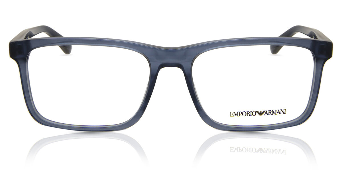 エンポリオアルマーニ Emporio Armani EA3227 6054 Full rim フルリム 透明光沢ストライプブルー Men メンズ 男性用 Eyeglasses メガネ 眼鏡 めがね フレーム 伊達メガネ 【正規品】【新品】【海外通販】【送料無料】|SmartBuyGlasses
