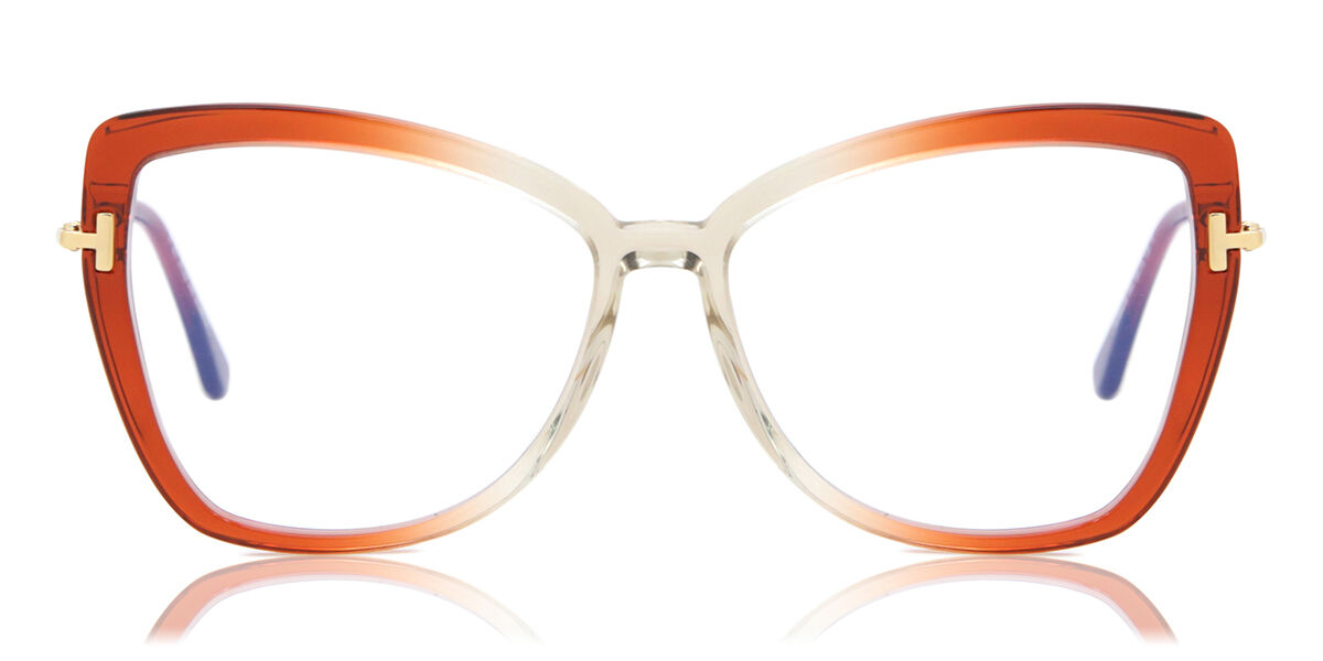 トムフォード Tom Ford FT5882-B 044 Blue-Light Block Full rim フルリム クリアオレンジフェードピンク Women レディース 女性用 ウィメンズ Eyeglasses メガネ 眼鏡 めがね フレーム 伊達メガネ 【正規品】【新品】【海外通販】【送料無料】｜SmartBuyGlasses