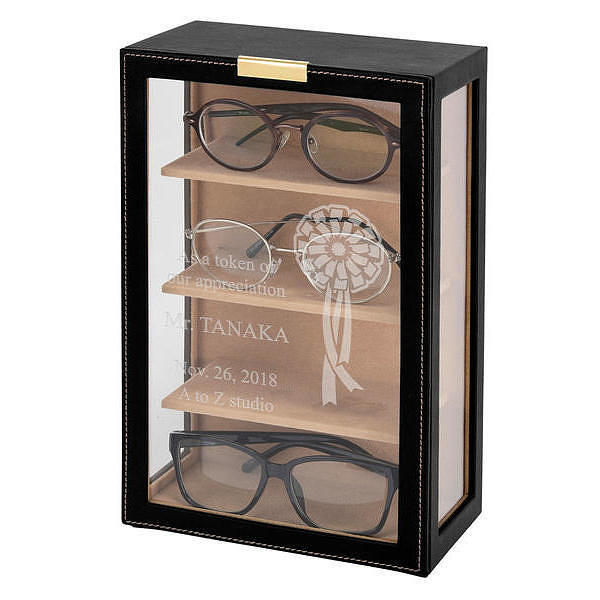 楽天市場 送料無料 名入れ オシャレに飾る 眼鏡収納 メガネタワー 名入れで自分だけのメガネコレクションボックス スマートギフト 楽天市場店