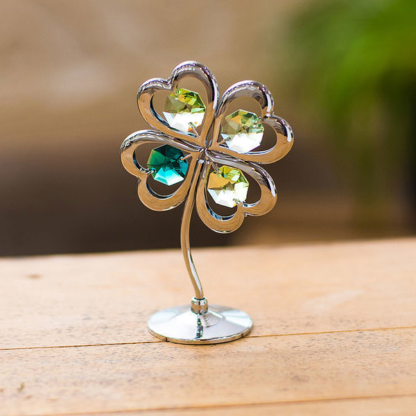 楽天市場】クリスタルオーナメント クローバーオブジェ 四つ葉の