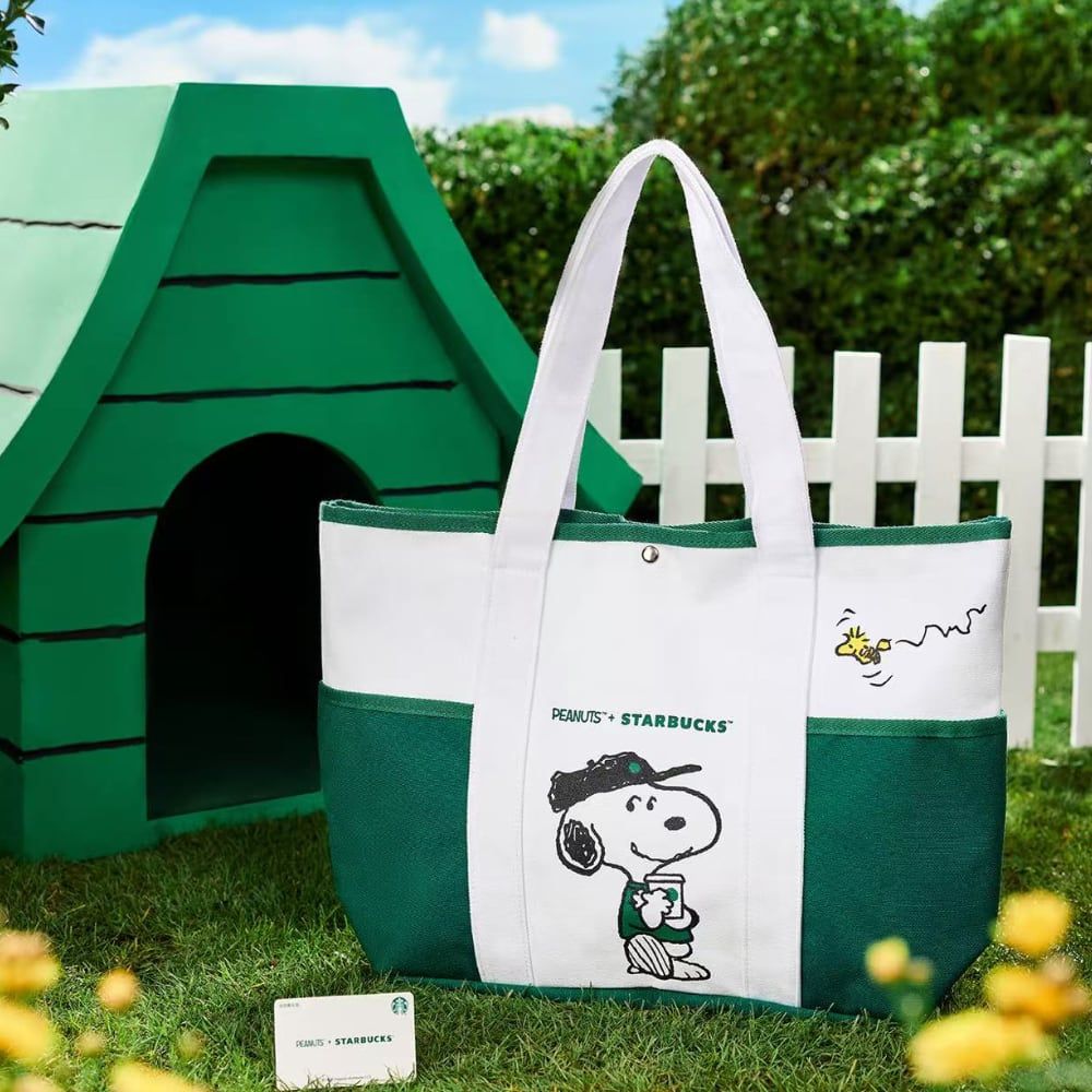 Starbucks Coffee - スターバックス　スヌーピー　トートバッグとグリーンタンブラーのセット 楽天市場】STARBUCKS＋ PEANUTSコラボ 中国限定トートバッグ
