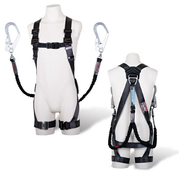 藤井電工/ツヨロン TH-504-2NV93SV-OT-DG-LL130K-2R23 黒影馬具 ツインランヤード付【新標準尺度】LL大きさ ツインノビロン付 気泡管水準器型 ワンタッチバックル 【代引っ張ること不可】【北海道・沖縄・離島送りとどける不可】