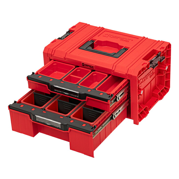 QBRICK  正六面体リック 2段式ドロワーボックスPRO  (7486) キューブリックシステム  【代引っ張ること不可】【北海道・沖縄・離島送りとどける不可】 物の具箱 物の具ボックス席