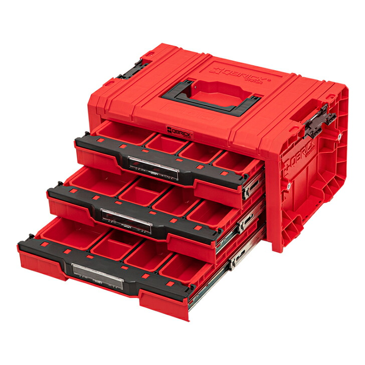 QBRICK キューブリック 3段式ドロワーボックスPRO (7509) キューブリックシステム 【代引き不可】【北海道・沖縄・離島配送不可】 工具箱 ツールボックス|Smart normal