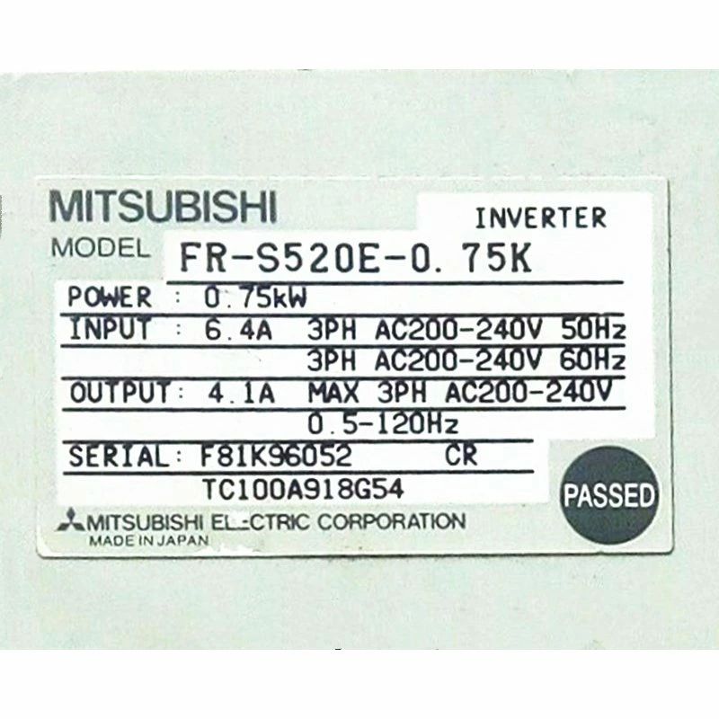 【新品◆適格請求書◆送料無料】MITSUBISHI 三菱電機 FR-S520E-0.75K 用インバーター【6ヶ月保証】