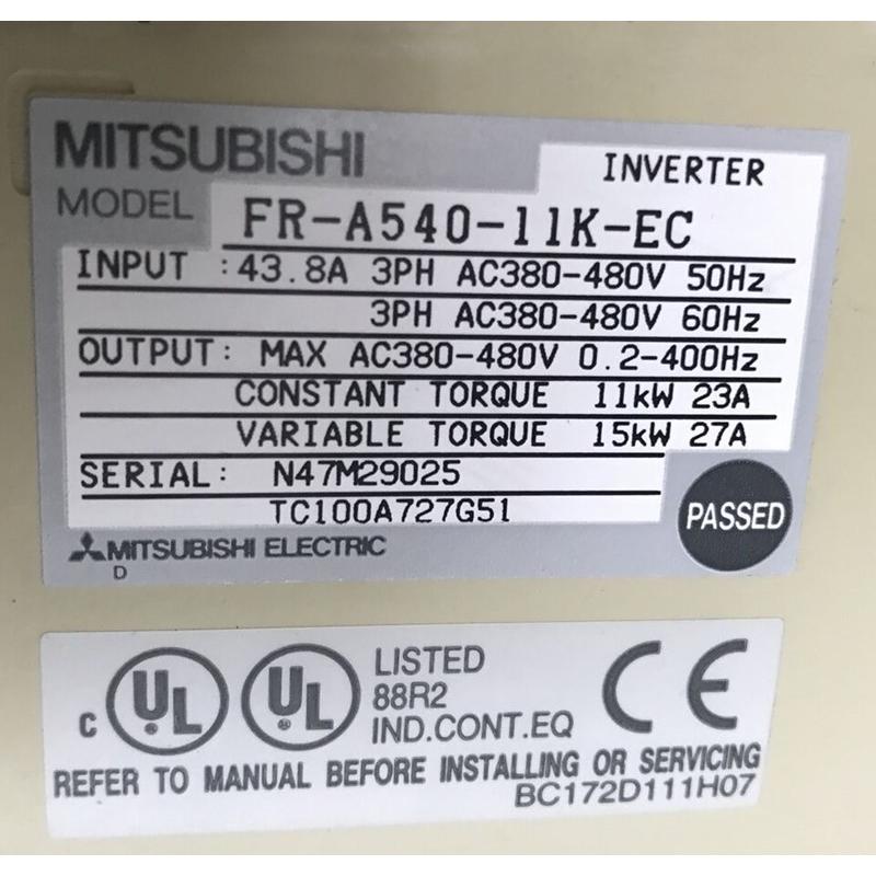 【新品◆適格請求書◆送料無料】 MITSUBISHI 三菱電機 FR-A540-11K-EC 【6ヶ月保証】|小林電房