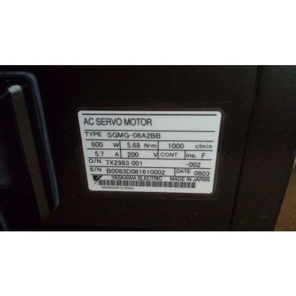 【新品◆適格請求書◆送料無料】Yaskawa SGMG-06A2BB AC Servo Motor ◆6ヶ月保証