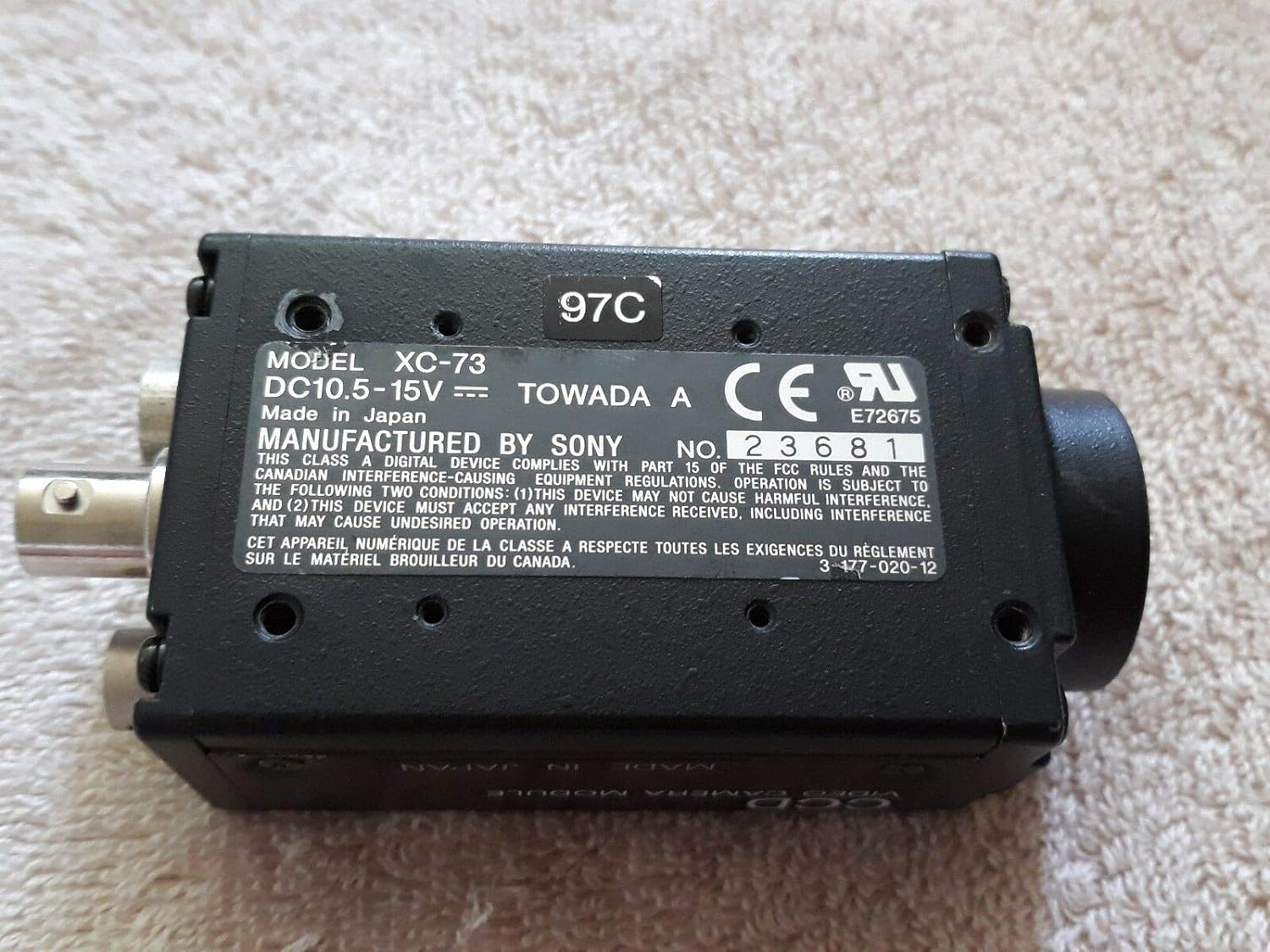 【新品◆適格請求書◆送料無料】黒と白の産業用カメラ XC-73【6ヶ月保証】|小林電房
