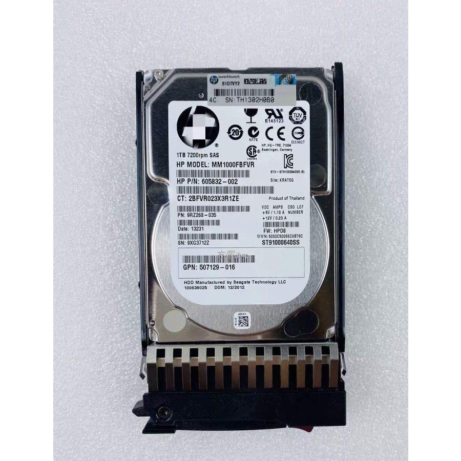 【新品◆適当お願いごと書◆貨物輸送無料】HP 605835-B21 606020-001 1T 7.2K SAS 2.5in 固定ディスク HDDマウンタ付き添い人【６ヶ月引き受ける】