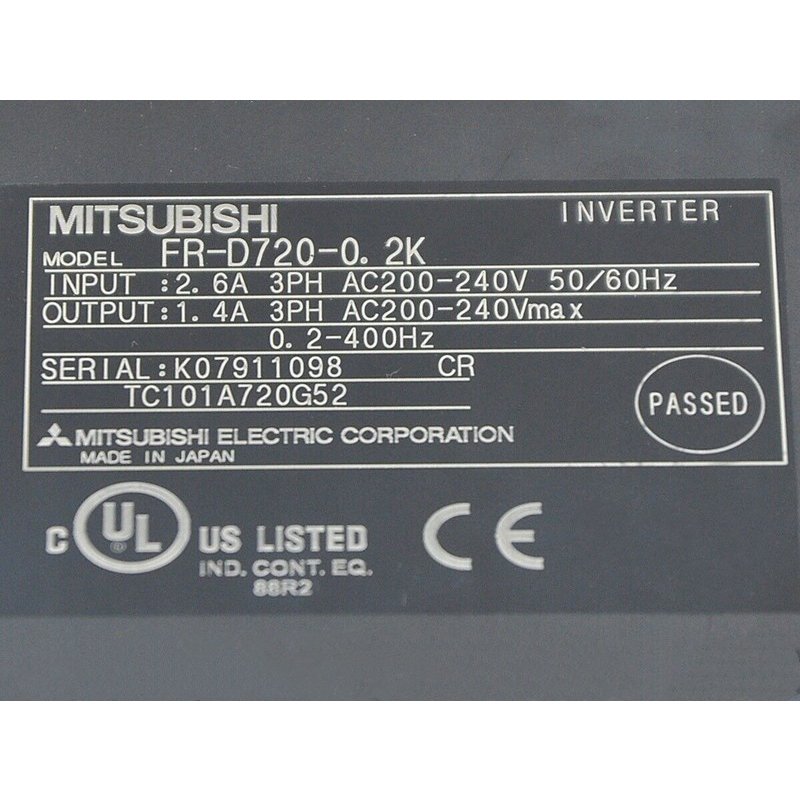 【新品◆適格請求書◆送料無料】MITSUBISHI 三菱電機 FR-D720-0.2K インバーター【６ヶ月保証】