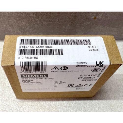 【新品◆適格請求書◆送料無料】New 6ES7137-6AA01-0BA0 CM PTP PLC MODULE 6ES7 137-6AA01-0BA0 US　【６ヶ月保証】