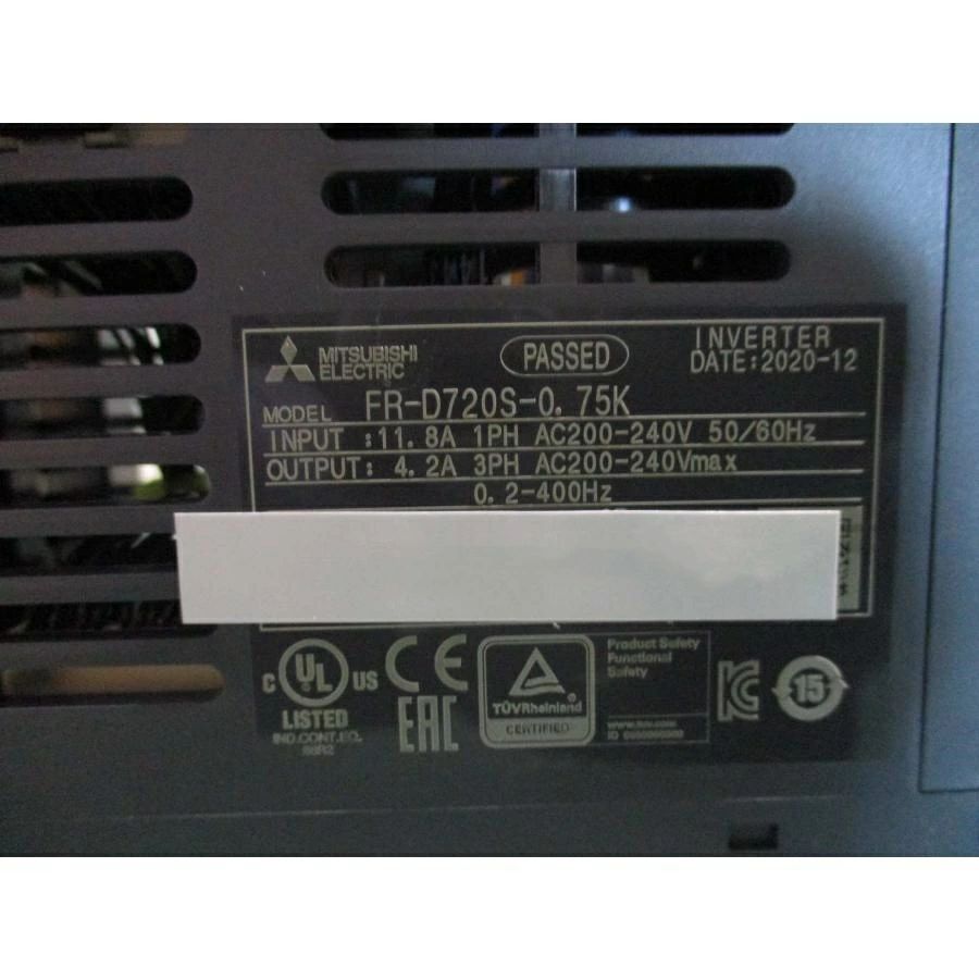 【新品★適格請求書★税込★送料無料】MITSUBISHI三菱電機 FR-D720S-0.75K 用インバーター【６ヶ月保証】