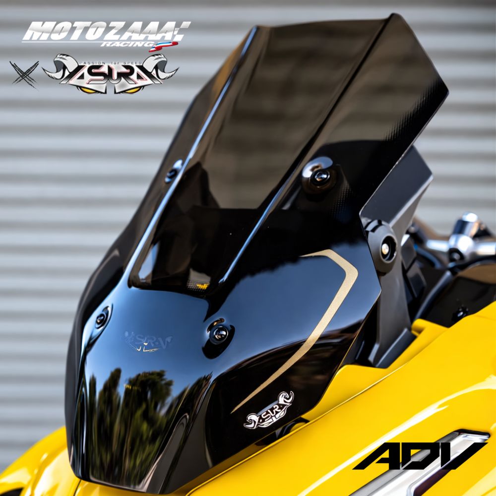 HONDA ADV160 ADV150 スクリーン スポーツウインドシールド ダークスモーク ゴールドライン 風防 フロントスクリーン バイザー カスタム MotozAAA&times;AsurA｜スマートスモーカーズ