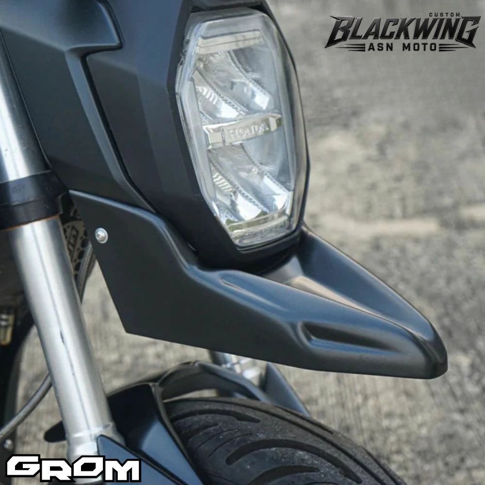 BLACKWING(旧MAXNUS) ホンダ GROM 125 2025 モタード フロントフェンダー フロントスポイラー ブラック JC92|スマートスモーカーズ