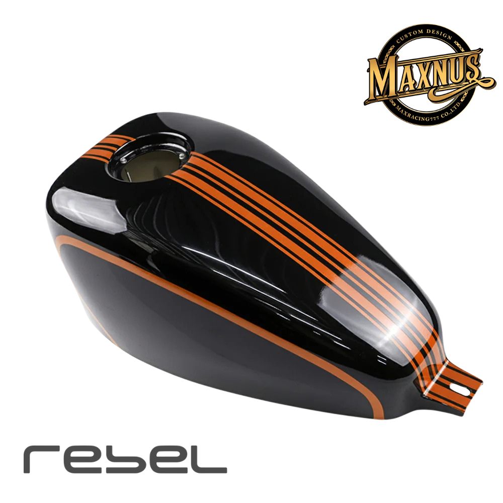【お取り寄せ商品】BLACKWING(旧MAXNUS） レブル250/500用カスタムタンクカバーV9 ブラック&times;オレンジ / Fuel Oil Tank Cover For HONDA Rebel250/500 MC49 PC60｜スマートスモーカーズ
