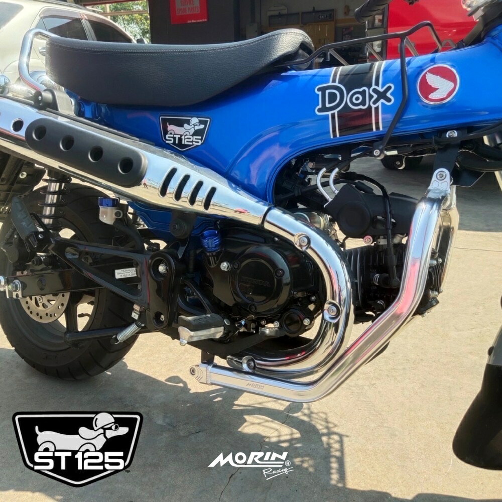 MORIN Racing製 Honda ダックス125 DAX125(JB04/JB06)専用 クラッシュバー エンジンガード (シルバー /ブラック) 転倒保護|スマートスモーカーズ