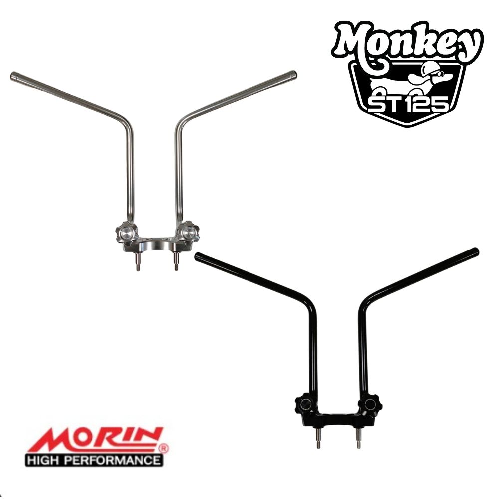 MORIN RACING くるくる高ハンドル V3 調整式ハイライザーハンドル HONDA DAX125 / Monkey125 用 CNCアルミ アジャスタブル ホンダ ダックス125 モンキー125 JB02 JB03 JB04 JB05 JB06｜スマートスモーカーズ