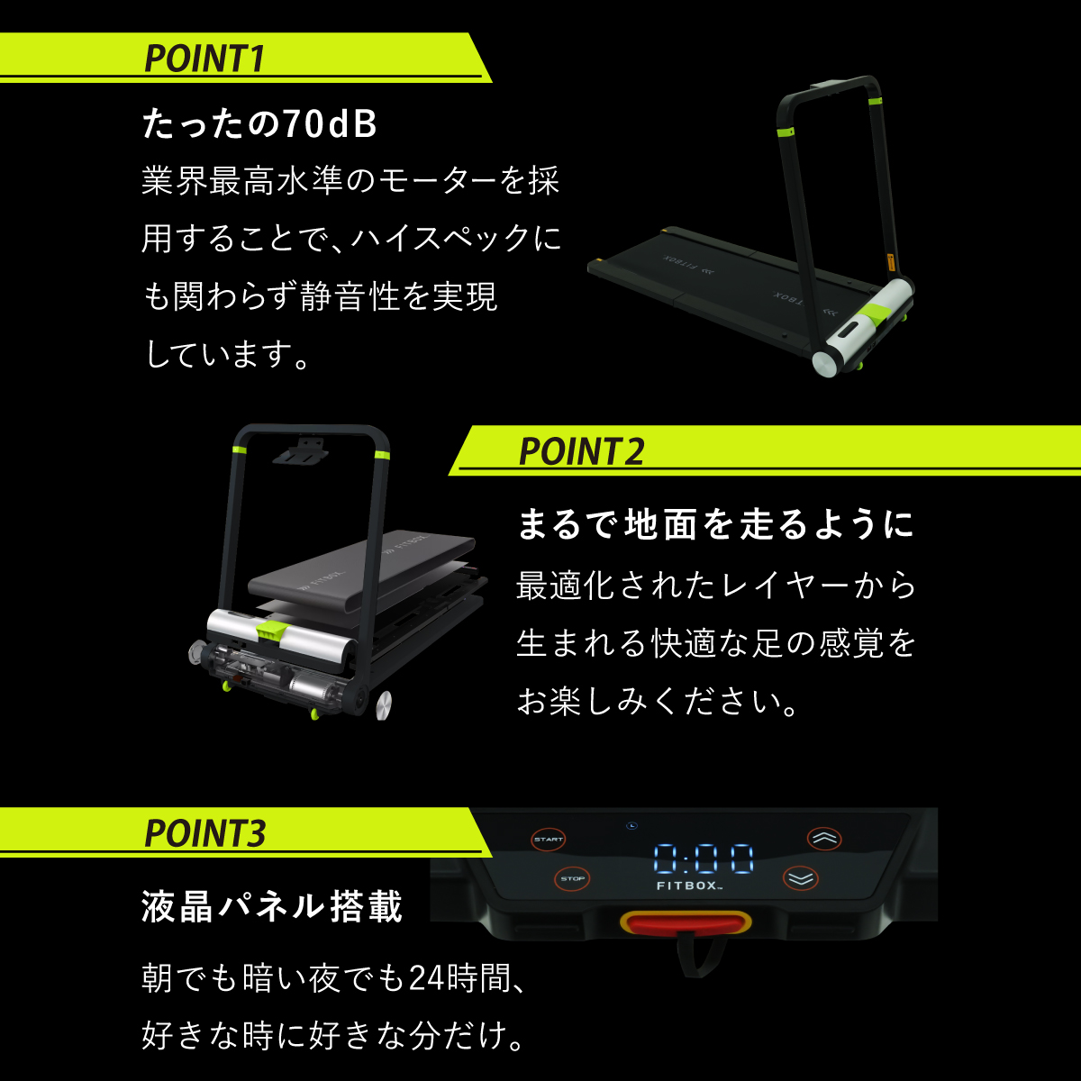 FITBOX TREADMILL 折りたたみ ルームランナー 電動 - トレーニング