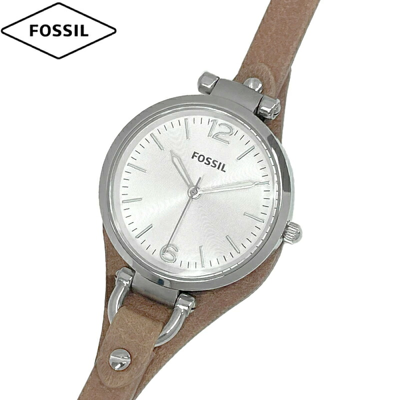 FOSSIL フォッシル 腕時計 新品・アウトレット Georgia ジョージア ES3060 レディース クォーツ シルバー文字盤 ブラウンレザー 並行輸入品