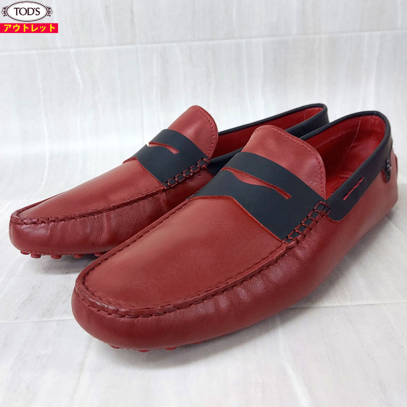 TOD'S 赤 スエード ローファー　フェラーリ TOD'S 【未使用】TODS トッズ Ferrari フェラーリ シューズ