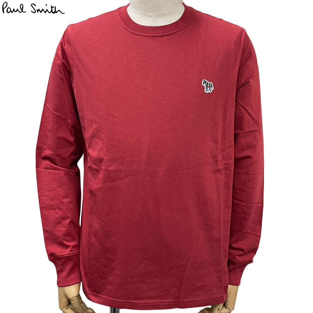 ポールスミス Paul Smith 新品 トップス Tシャツ 長袖カットソー クルーネック M2R 828RZ L20064 レッド RED コットン メンズ S~XL 並行輸入品 クリックポストで送料無料