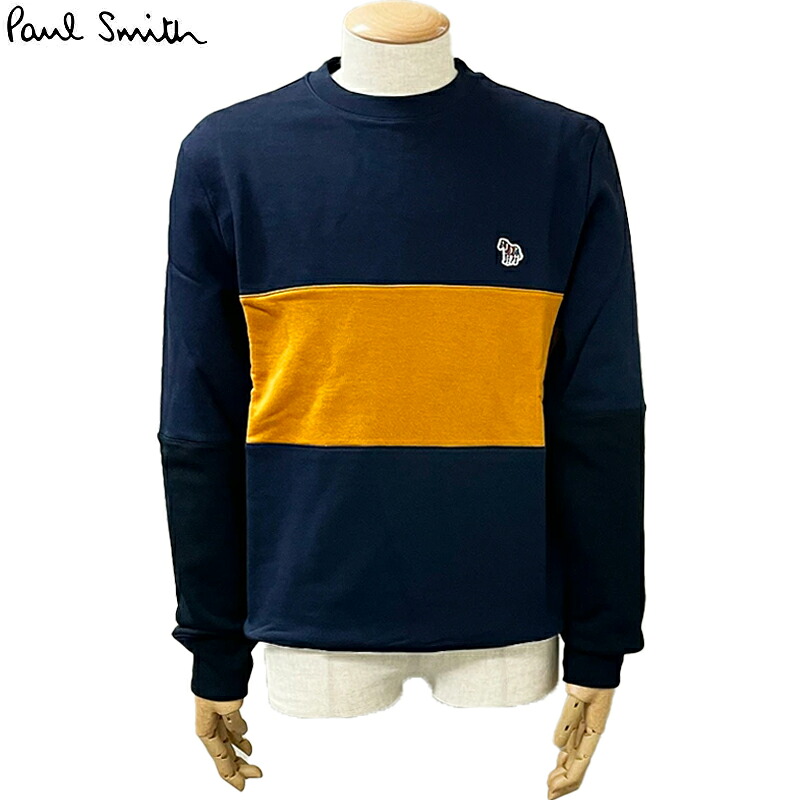 極点スミス Paul Smith 新品 トップス  流汗 調教師 REG FIT SWEATSHIRT ZEBRA  米国海軍  流汗 労働者の一団素っ首  メンズ S～L 並行輸入品 貨物輸送無料