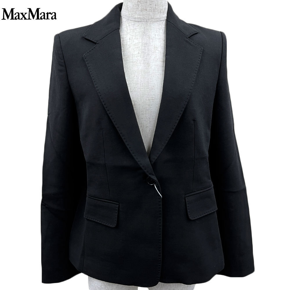 MAX MARA マックスマーラ 新品・逃げ口 ペプラム うしろ側 スポーツジャケット 10410121 ALARICO 羊毛 上衣 イタリア製 黒いこと レディース 並行輸入品