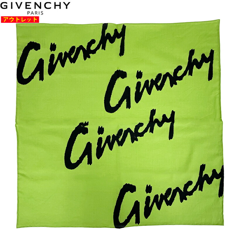 GIVENCHY ジバンシー  新品・逃げ口 えり巻き レディース 緑であること 31GVSFGV5050SQ09002 綿織物 ロゴタイプ刷り上げる ミニえり巻き  並行輸入品 貨物輸送無料