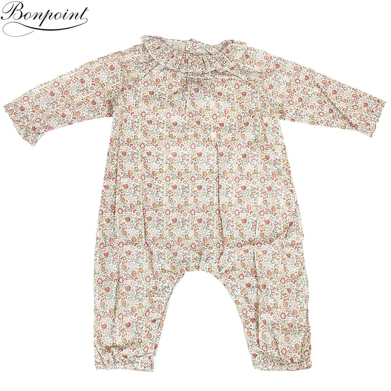 Bonpoint ボンポワン 新品 降車口 【bp23】18M/80糎 もの言う花  上っ張り  W04NOVW00001 リバティ ロンパース 並行輸入品 鳴らす郵便受けで送りとどけるします