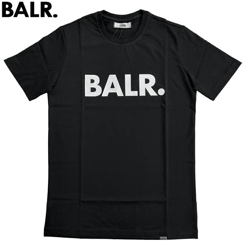 BALR. 山高帽子 新品 半袖 ティーシャツ B1112.1048 BRAND STRAIGHT T-SHIRT 黒 黒いこと XS～XXL 丸首 労働者の一団のど首 鳴らす郵便受けで貨物輸送無料