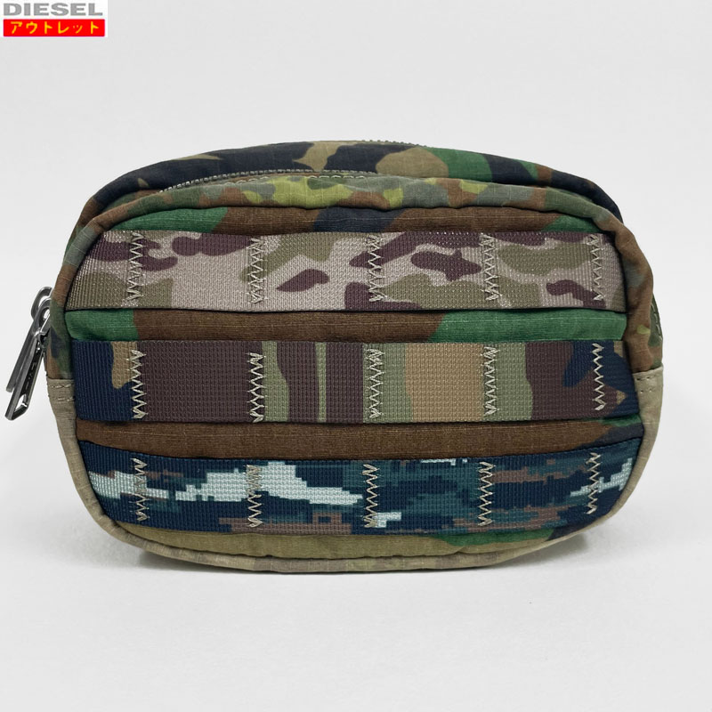 DIESEL ディーゼル 新品・アウトレット！ ボディバッグ X08381 P4466 T7229 グリーン系 カモフラ MILITARYGREEN ワンショルダーバッグ 送料無料