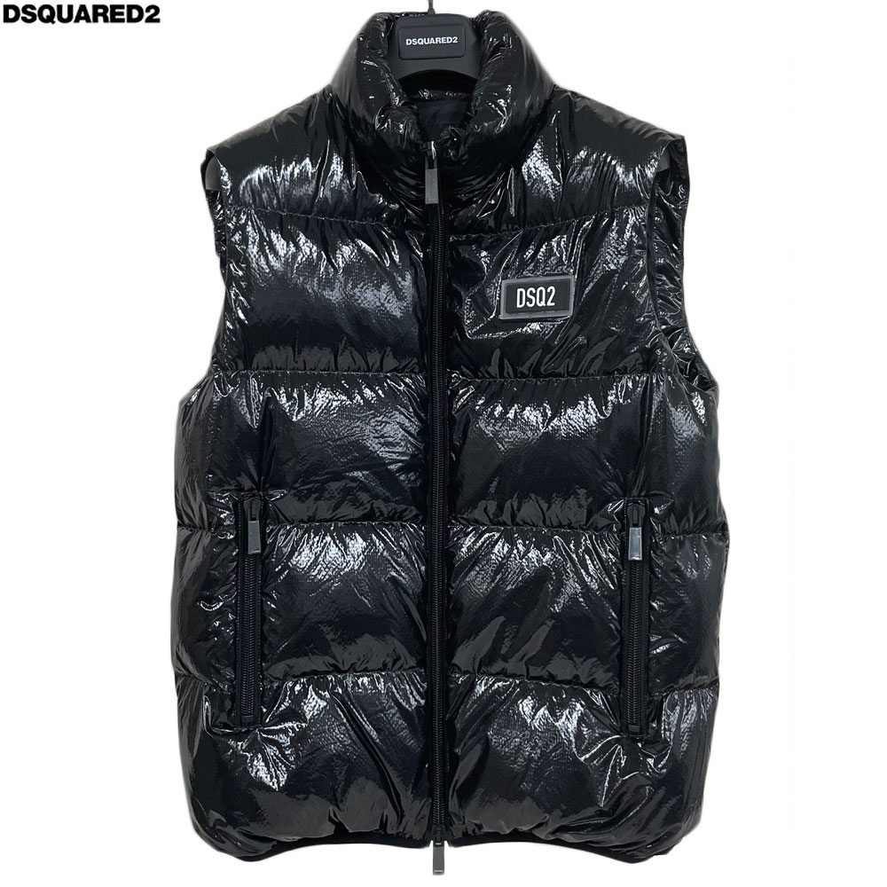 DSQUARED2 ディースクエアード 新品 ウルトラ ともし火 落ち込む限りない S74FB0317 S54056 50 黒 黒いこと 光輝 ボンネットなし ダブルジップ 並行輸入品 貨物輸送無料