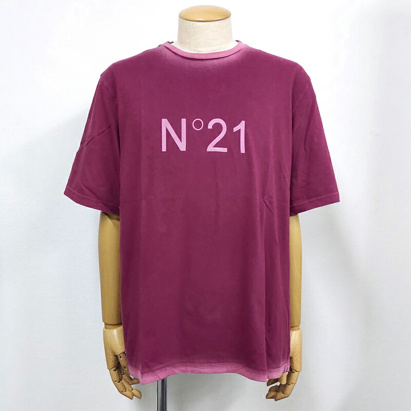 ヌメロ ヴェントゥーノ N°21 新品 半袖 Tシャツ F031 4203 3676 M～XL ワイン 赤紫 丸首 クルーネック 並行輸入品 クリックポストで送料無料
