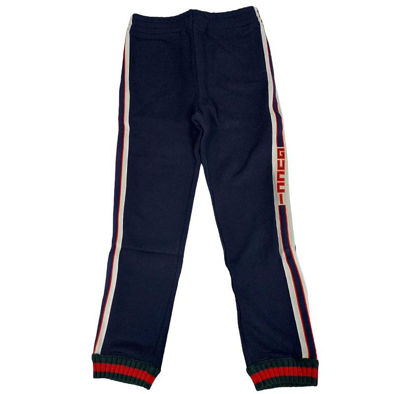 【お買い物マラソン・8,800円引き】 GUCCI 新品 キッズ チルドレン 49950 X9L52 4275 ブルー スウェット ロングパンツ サイドロゴ コットン ブランド 6～8歳 116・130 男の子 女の子 男子 女子 子ども ジュニア ベビー服 送料無料 並行輸入品