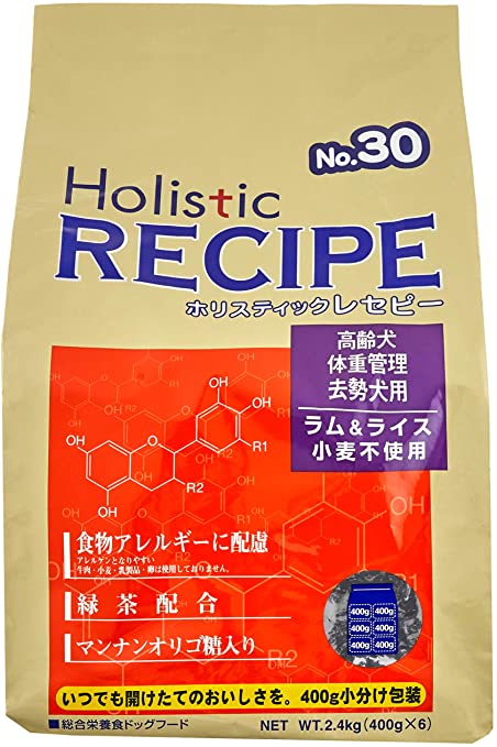 柔らかい 400g×6 高齢犬 ラム 体重管理 去勢犬用 ホリスティックレセピー 2.4kg ライス 犬用品