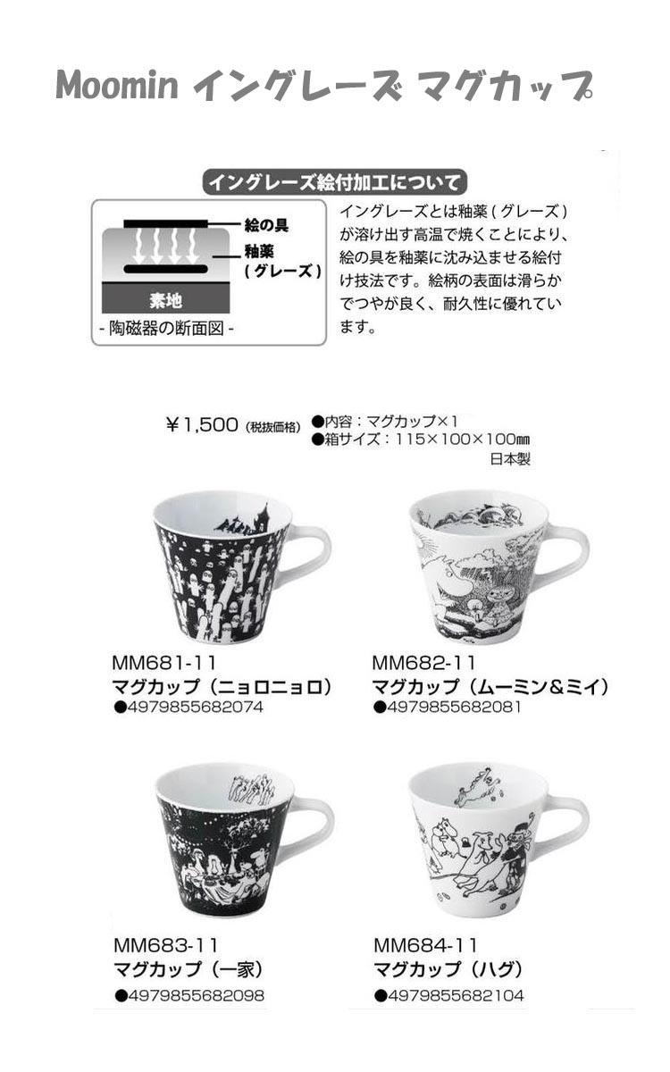 楽天市場 ムーミン イングレーズ マグ モノクロ Moomin Mug Smartzakka